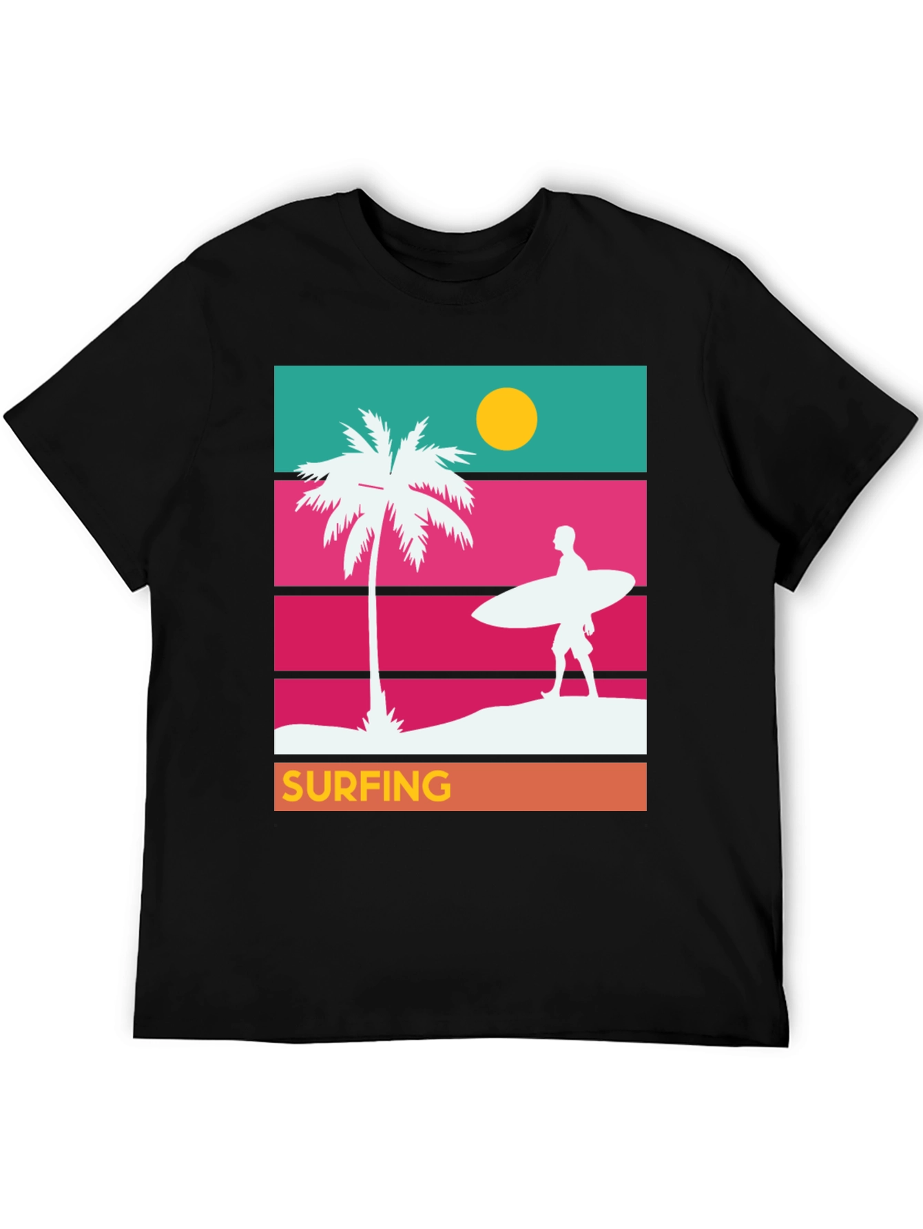 Retro Surfing T-Shirt - Beach Vibes