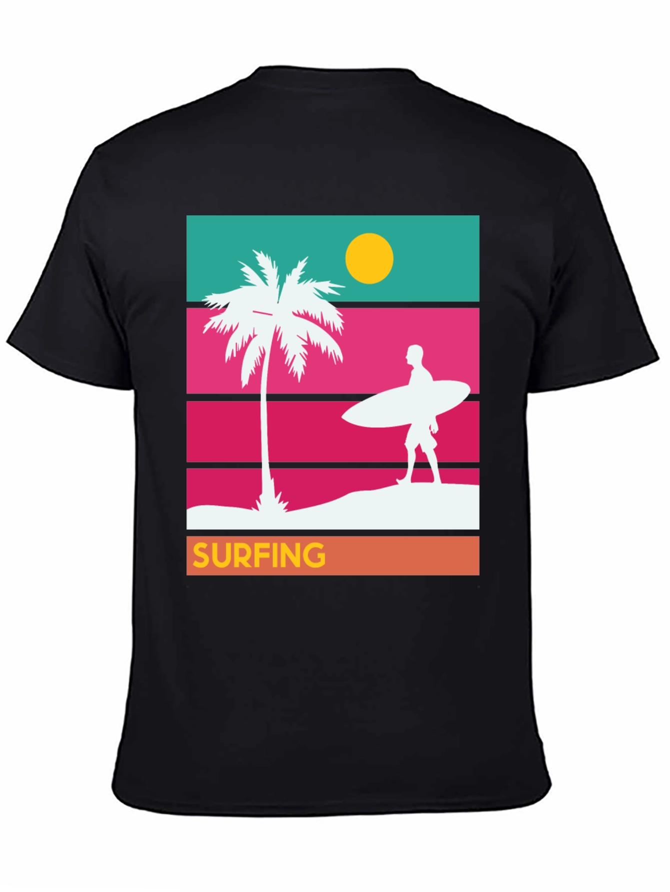 Retro Surfing T-Shirt - Beach Vibes