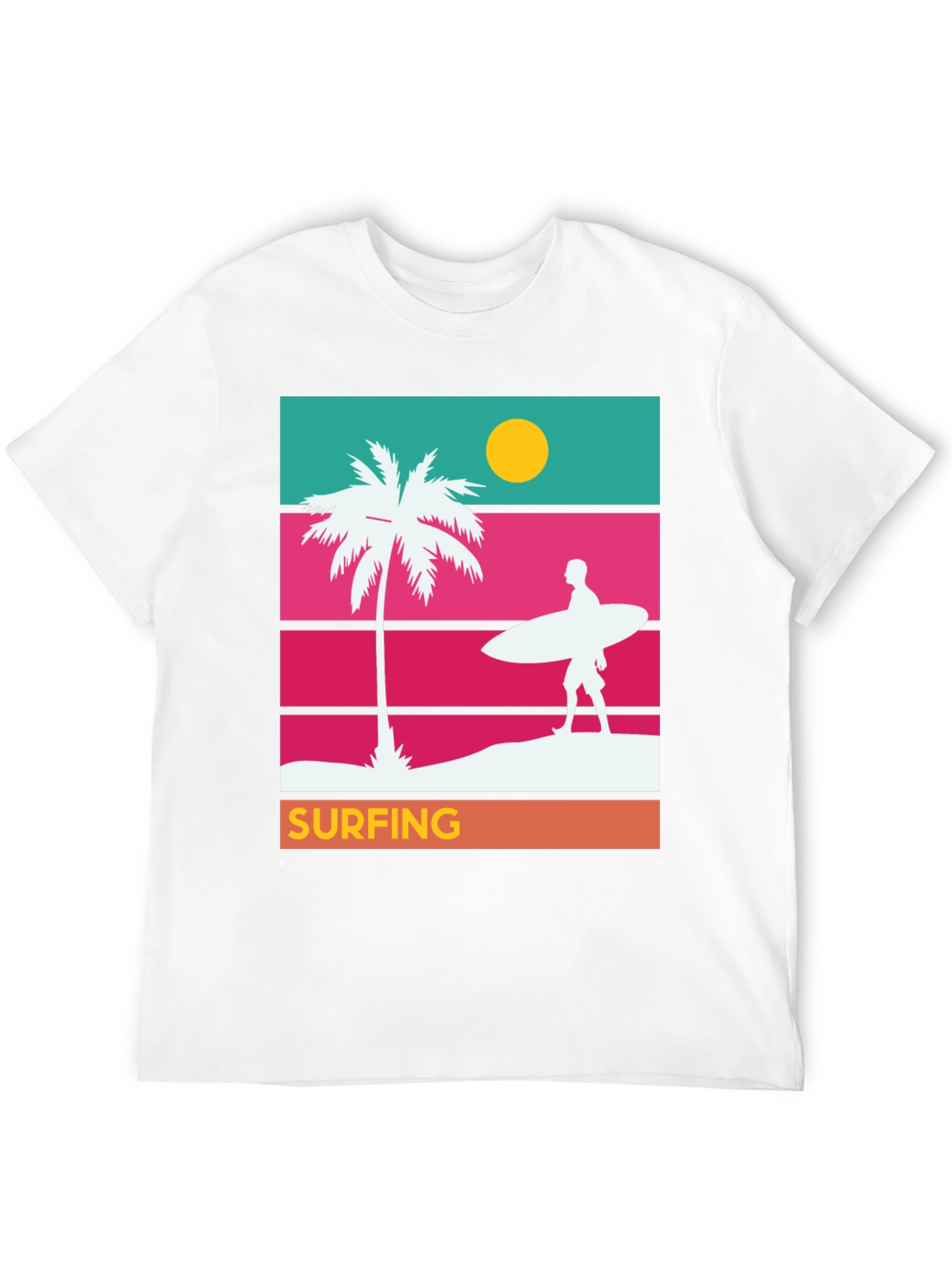 Retro Surfing T-Shirt - Beach Vibes