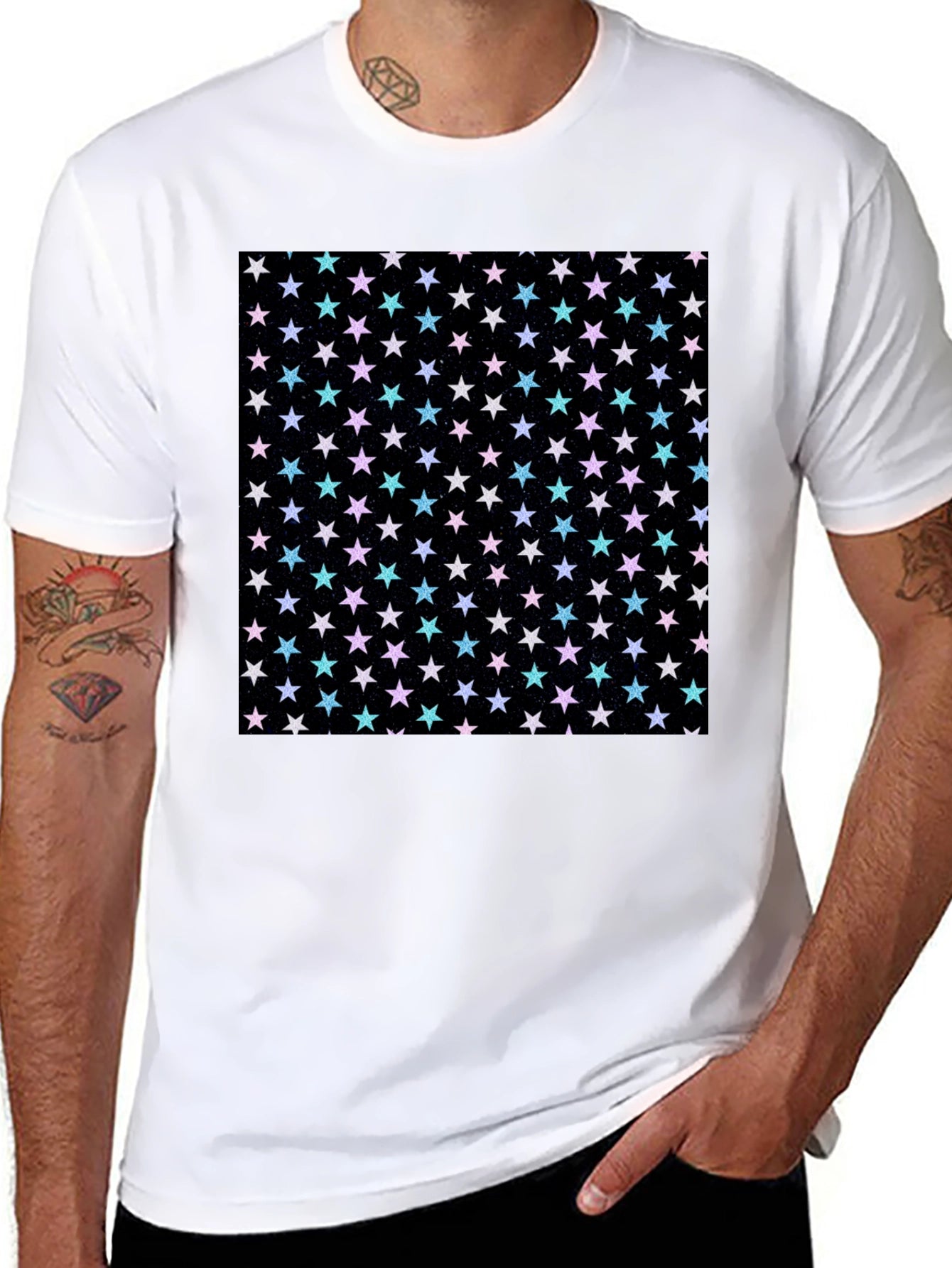 Starry Night T-Shirt - Black Cotton Blend