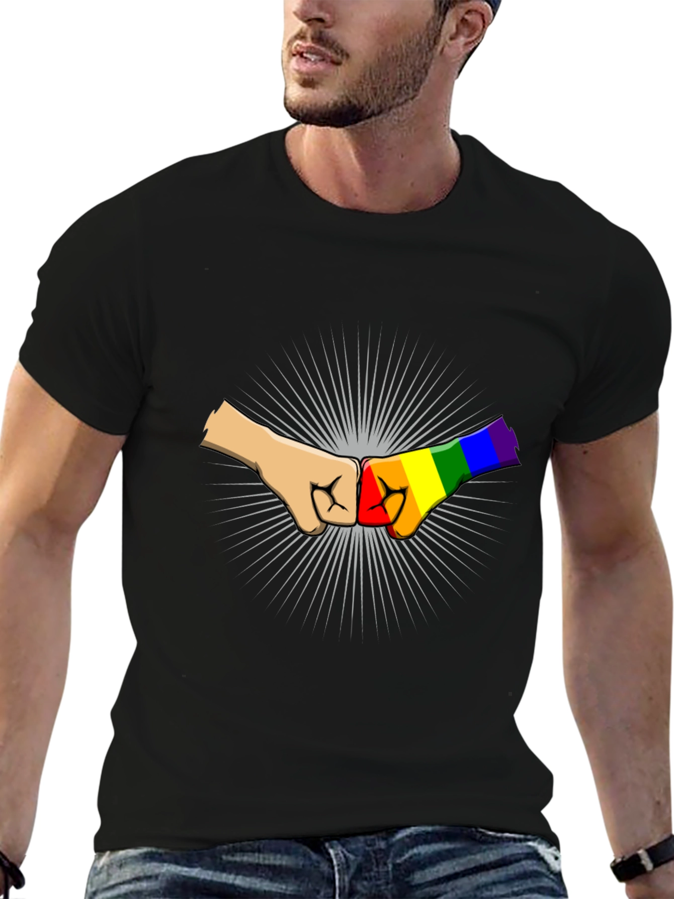 LGBT Pride Fist Bump Graphic T-Shirt
