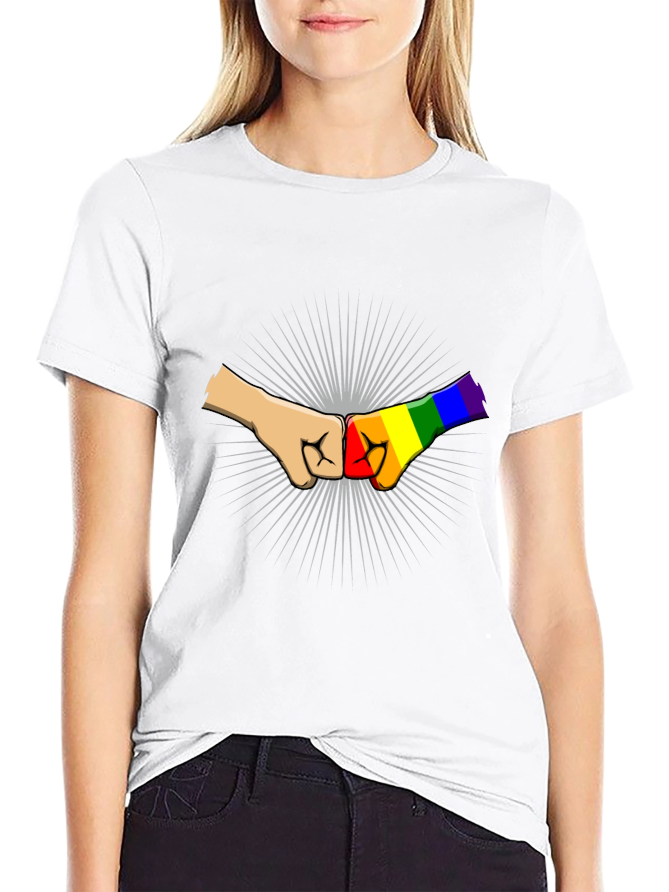 LGBT Pride Fist Bump Graphic T-Shirt