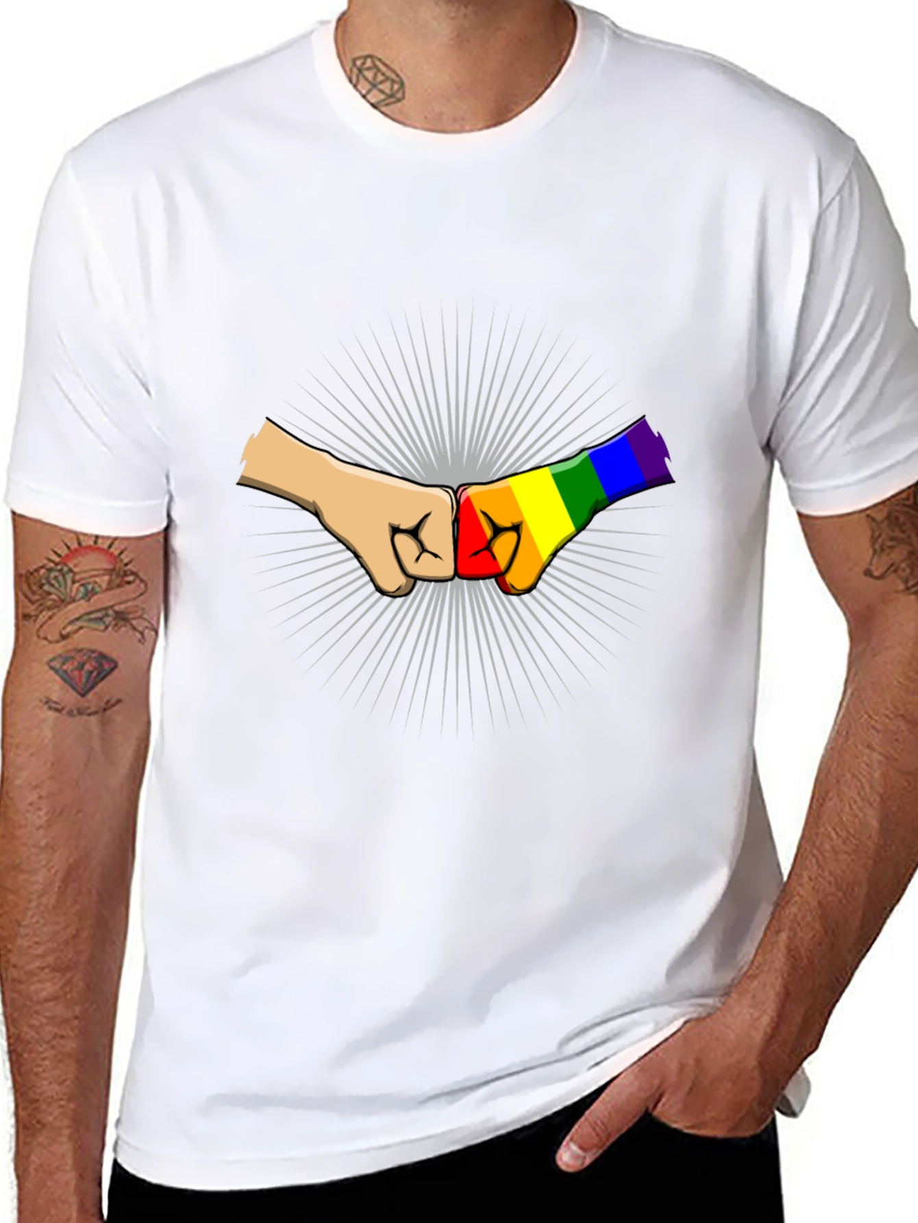 LGBT Pride Fist Bump Graphic T-Shirt