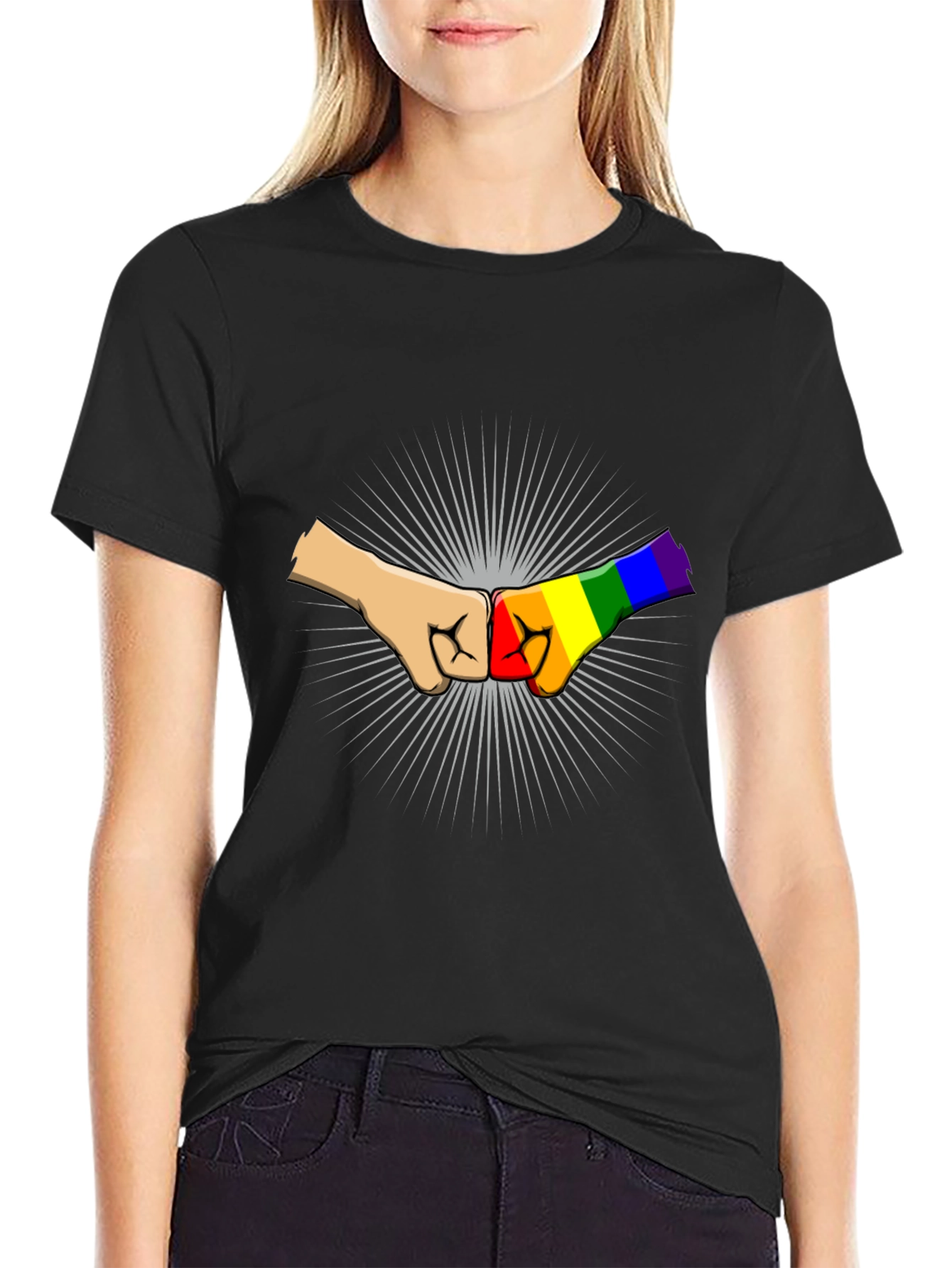 LGBT Pride Fist Bump Graphic T-Shirt
