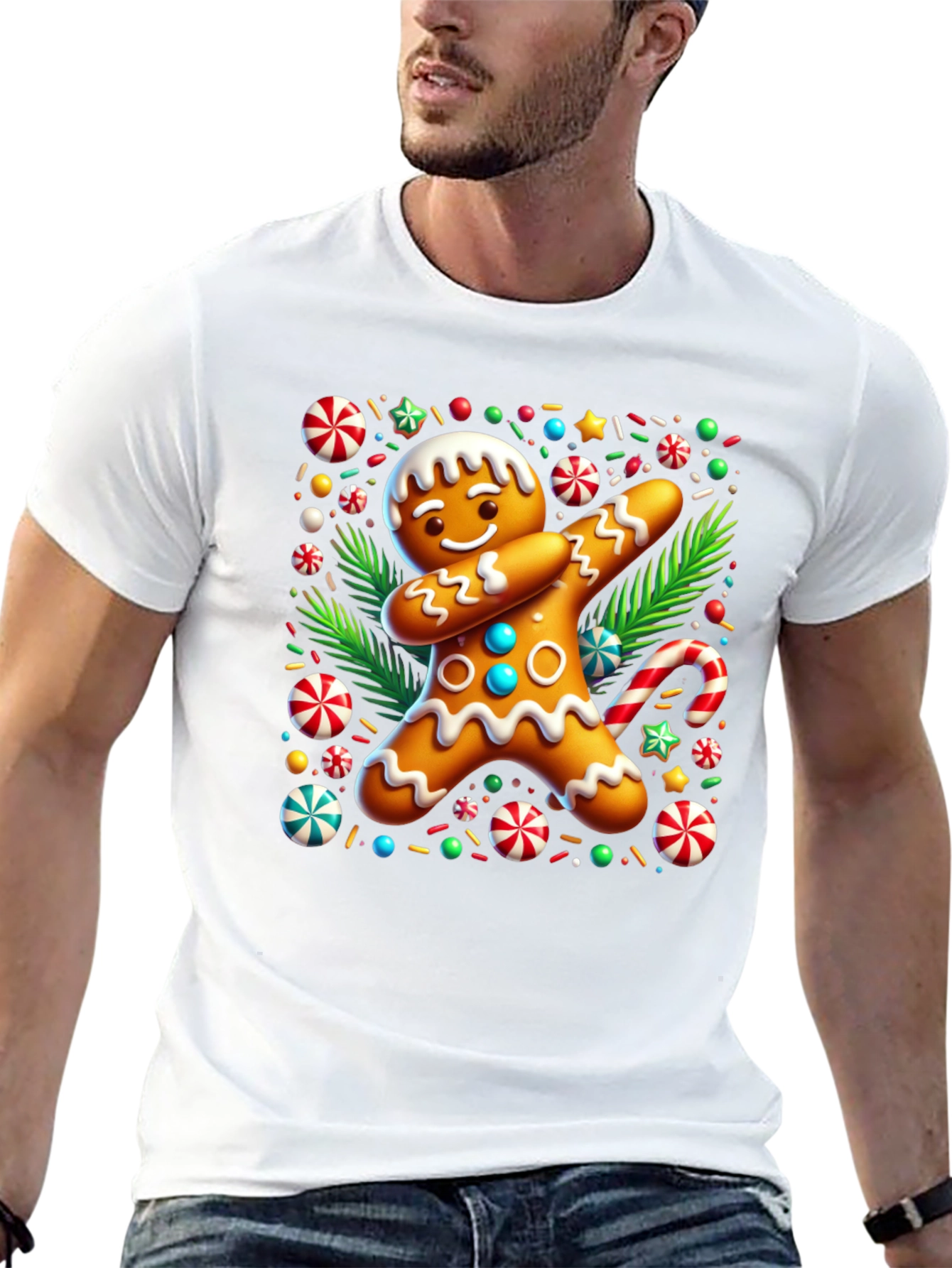 Dabbing Gingerbread Man Christmas T-Shirt