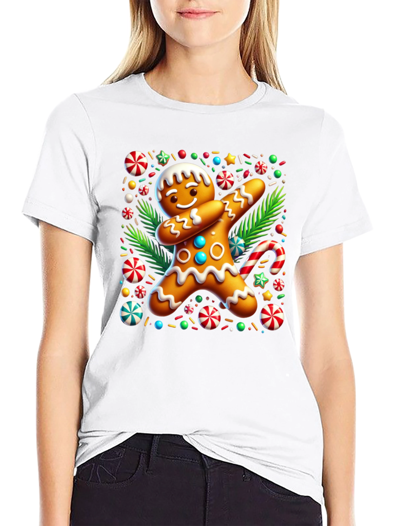 Dabbing Gingerbread Man Christmas T-Shirt