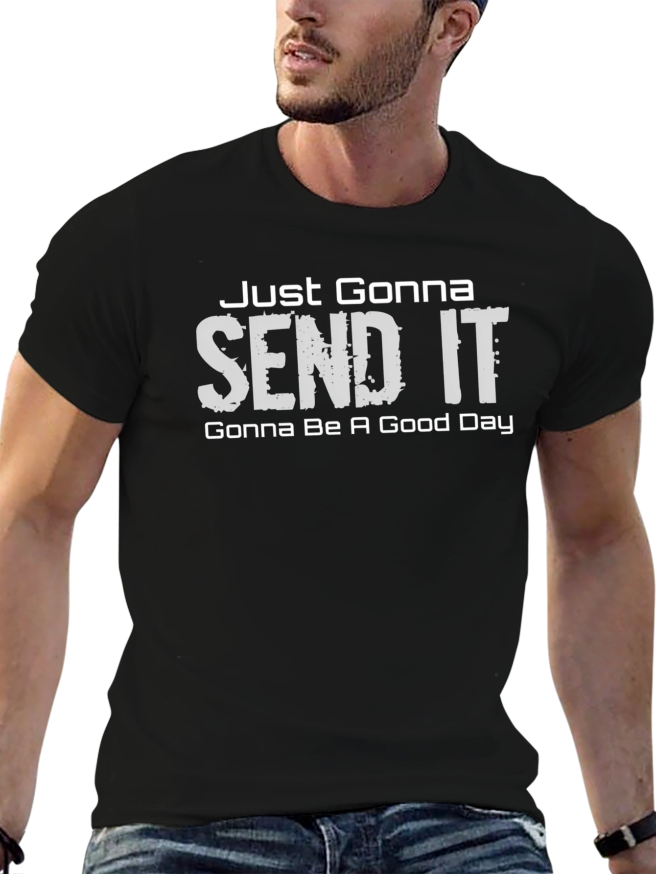 Just Gonna Send It Graphic Tee - Black