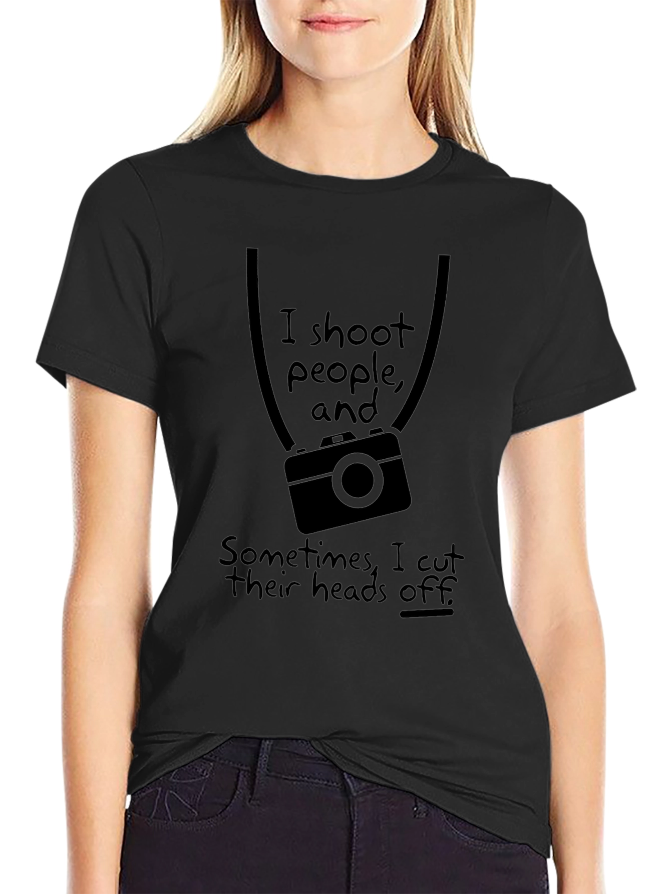 Humorous Photographer T-Shirt: I Shoot People Camera Graphic