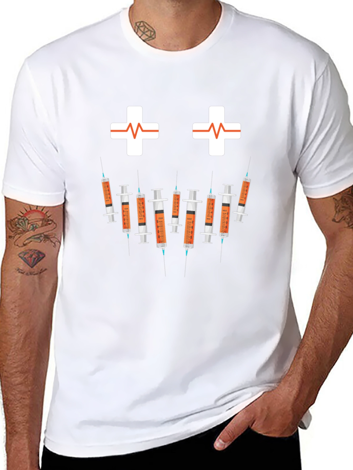 Humorous Nurse/Doctor Syringe Graphic T-Shirt