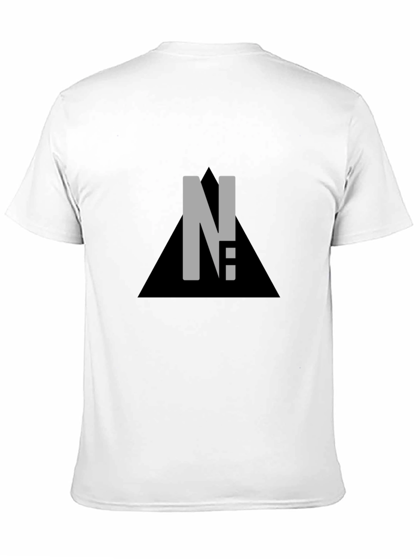 Modern Black Graphic Tee - Letter & Triangle Design