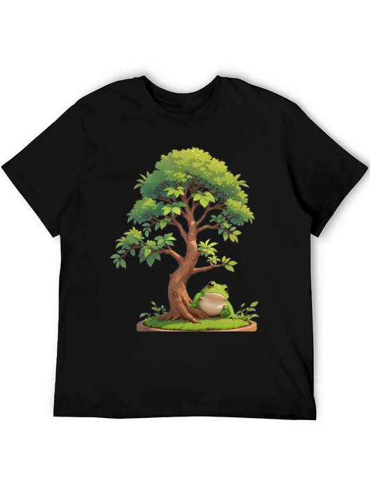 Bonsai Frog Graphic Tee - Nature Lovers T-Shirt