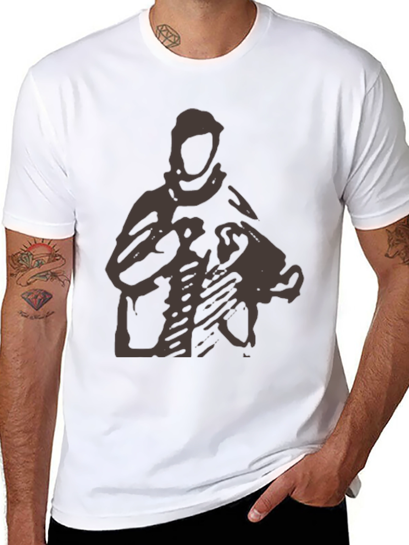 Graphic T-Shirt - Abstract Figure Print - Casual Wear