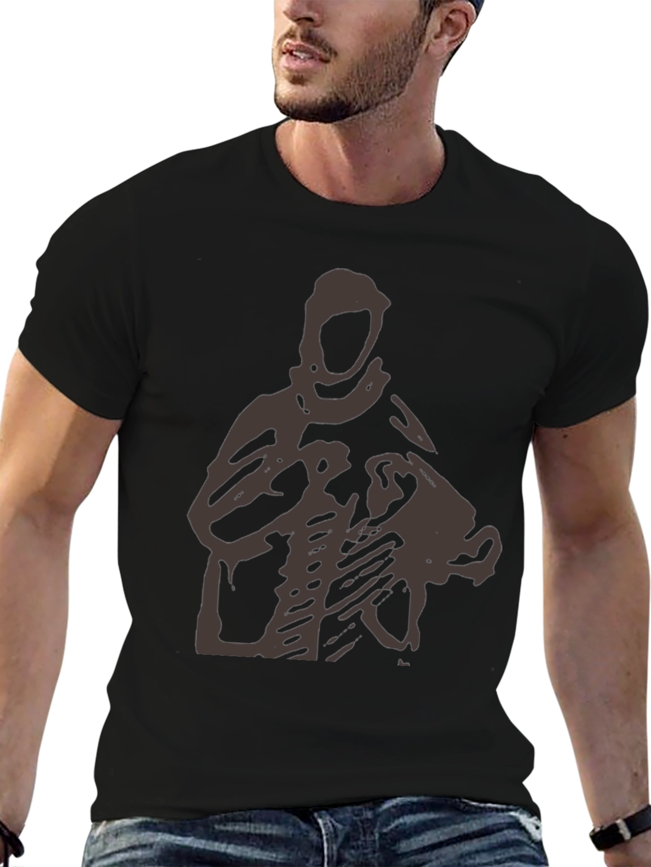 Graphic T-Shirt - Abstract Figure Print - Casual Wear