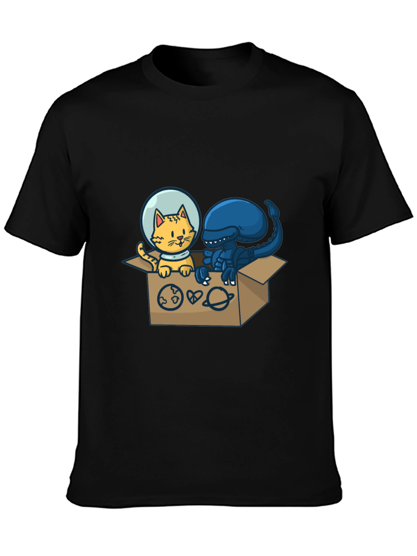 Cosmic Critters T-Shirt: Cat & Alien in Space!
