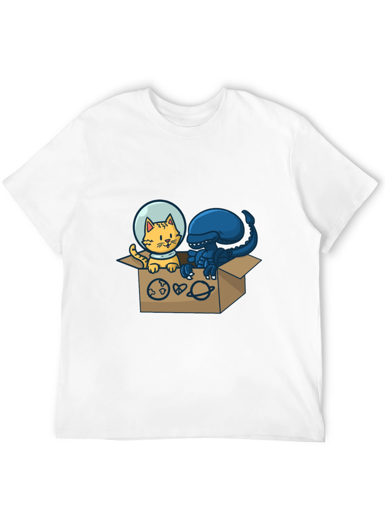 Cosmic Critters T-Shirt: Cat & Alien in Space!