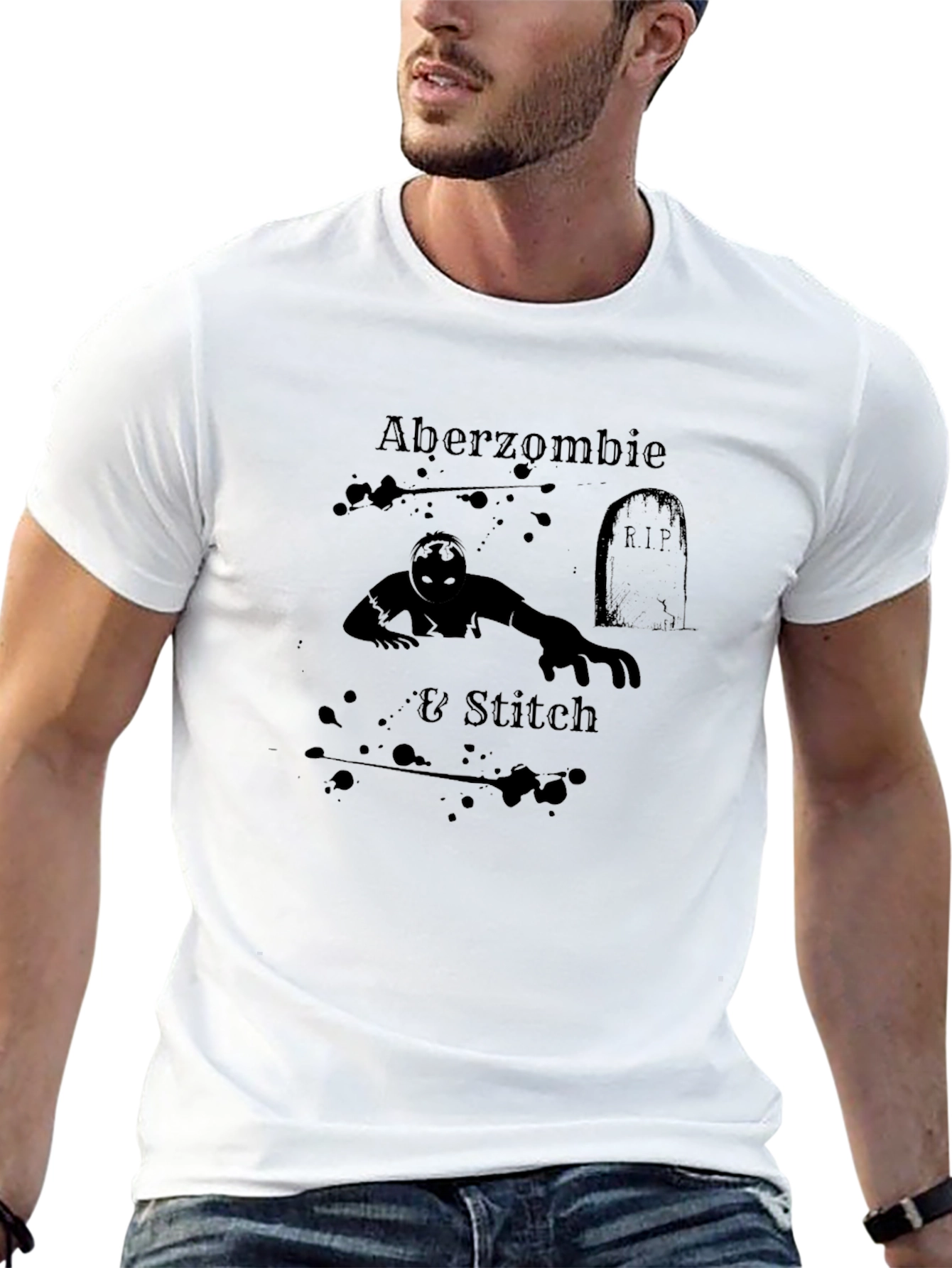 Aberzombie & Stitch Black Graphic Tee