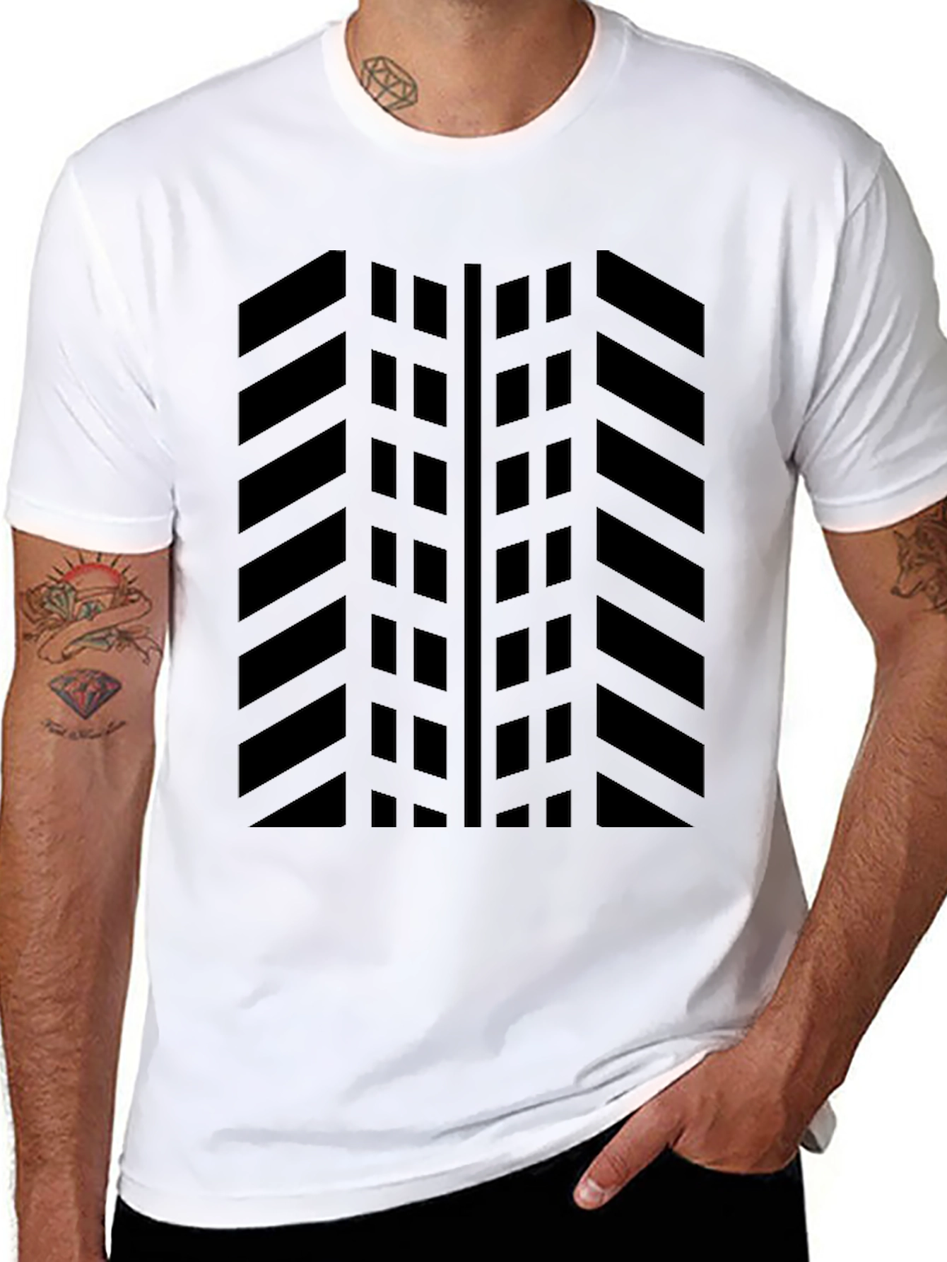 Black Tire Tread Pattern T-Shirt - Graphic Tee
