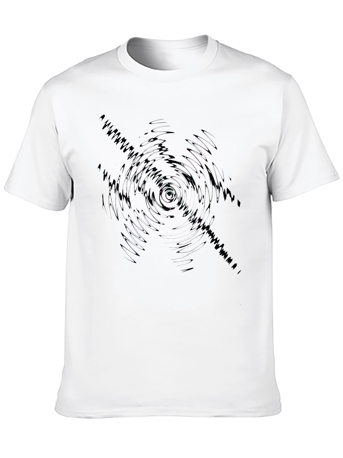 Abstract Ripple Graphic Black T-Shirt