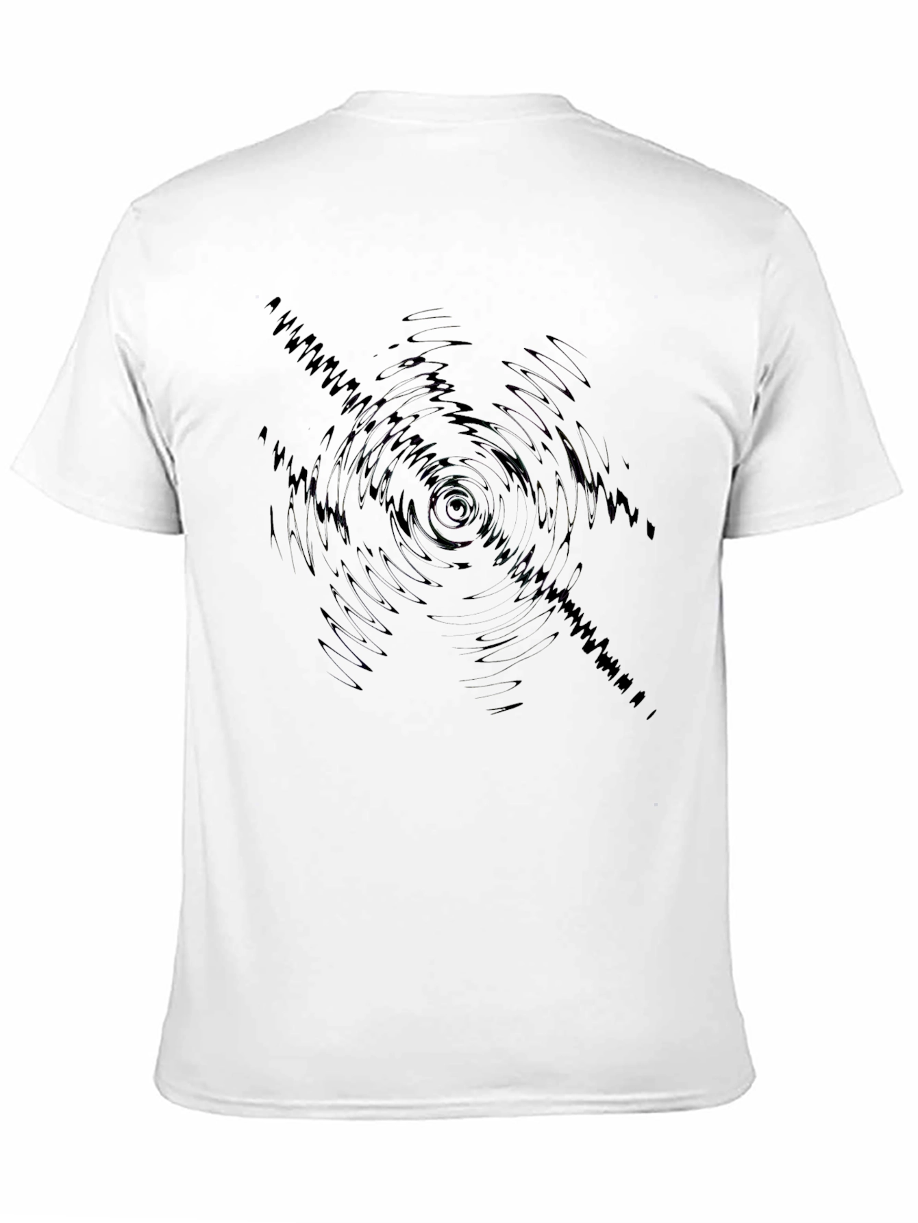 Abstract Ripple Graphic Black T-Shirt