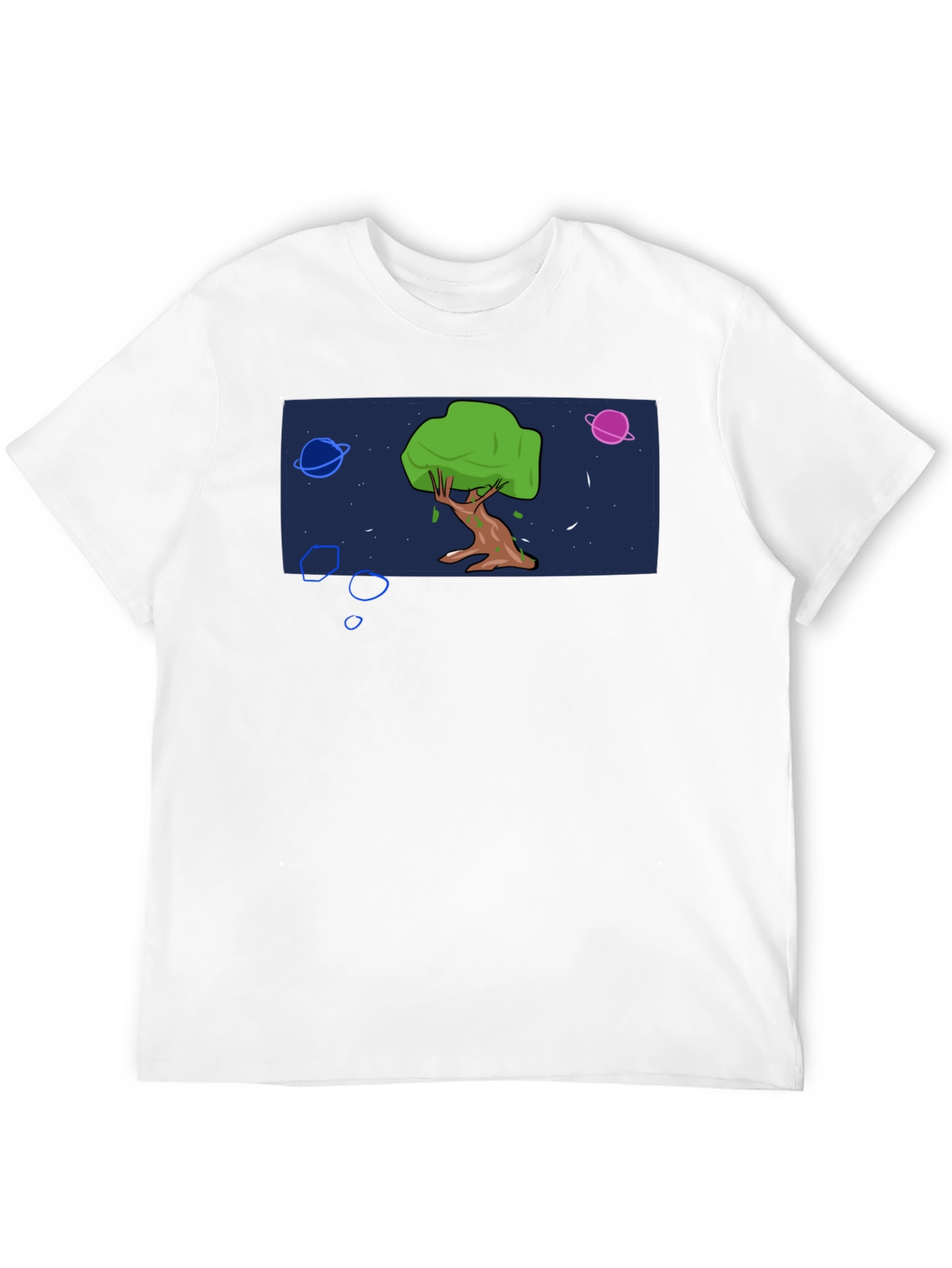 Cosmic Tree Graphic Tee - Black Cotton Blend