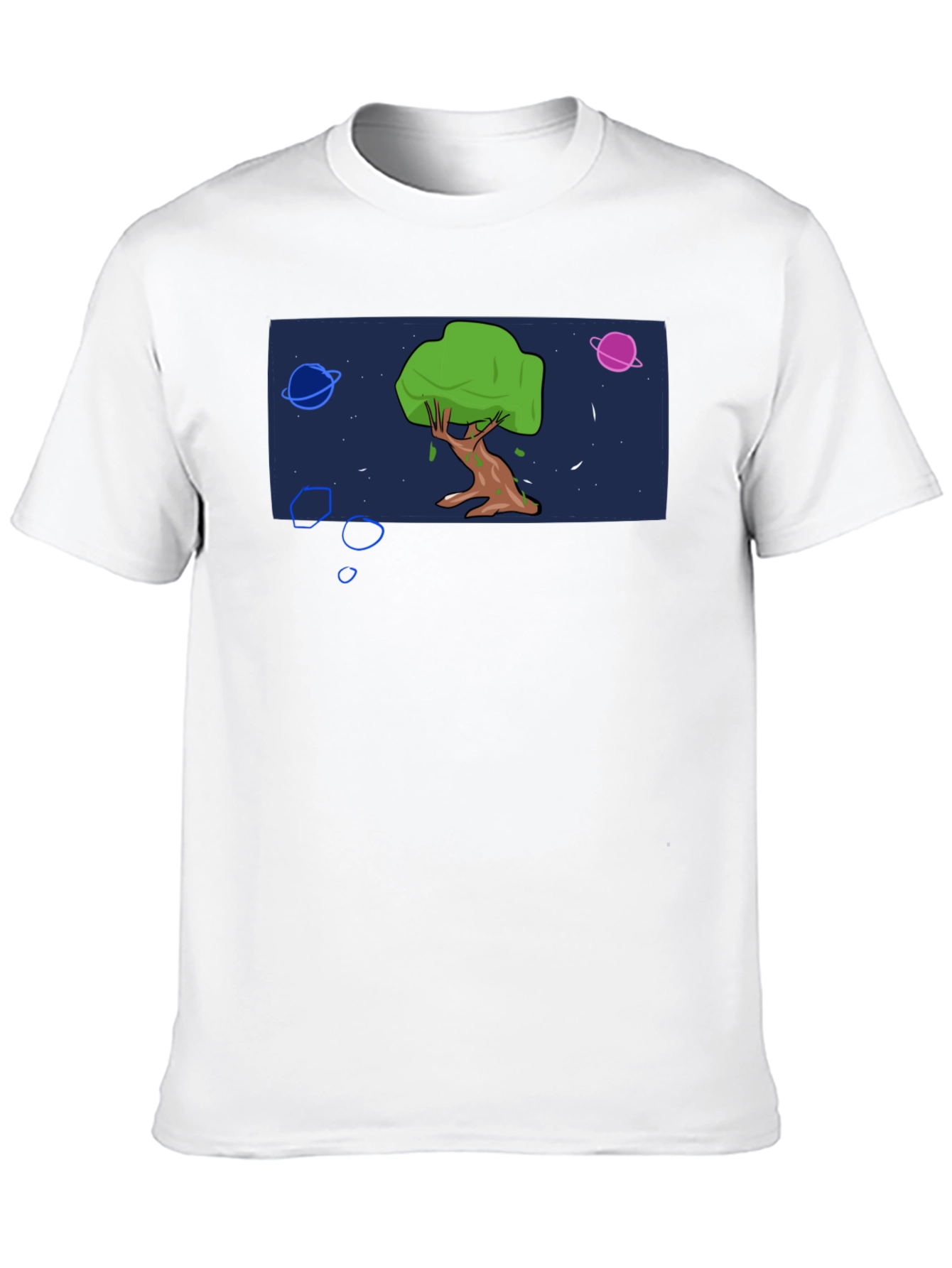 Cosmic Tree Graphic Tee - Black Cotton Blend