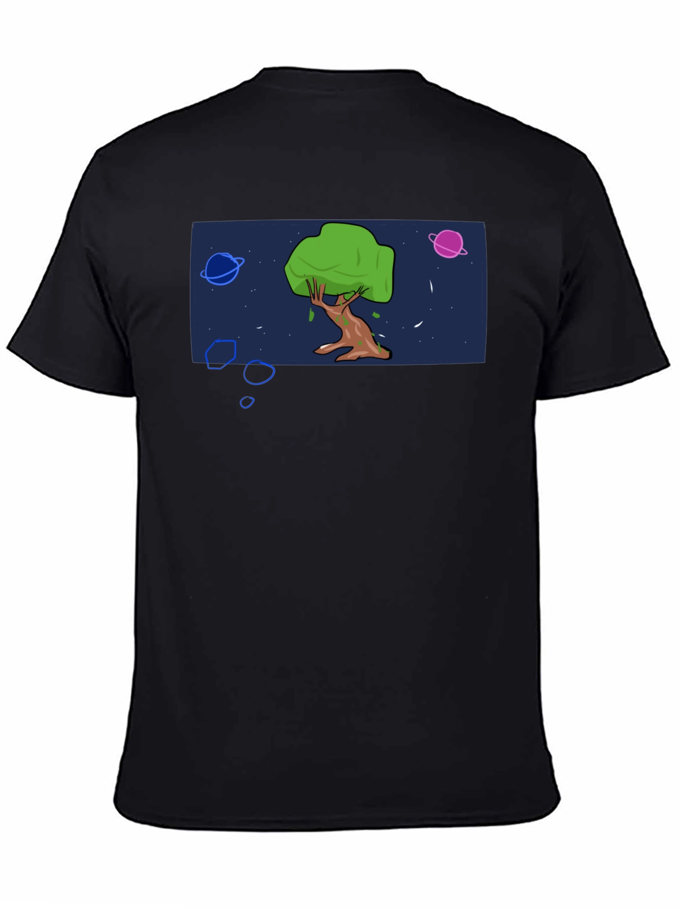 Cosmic Tree Graphic Tee - Black Cotton Blend
