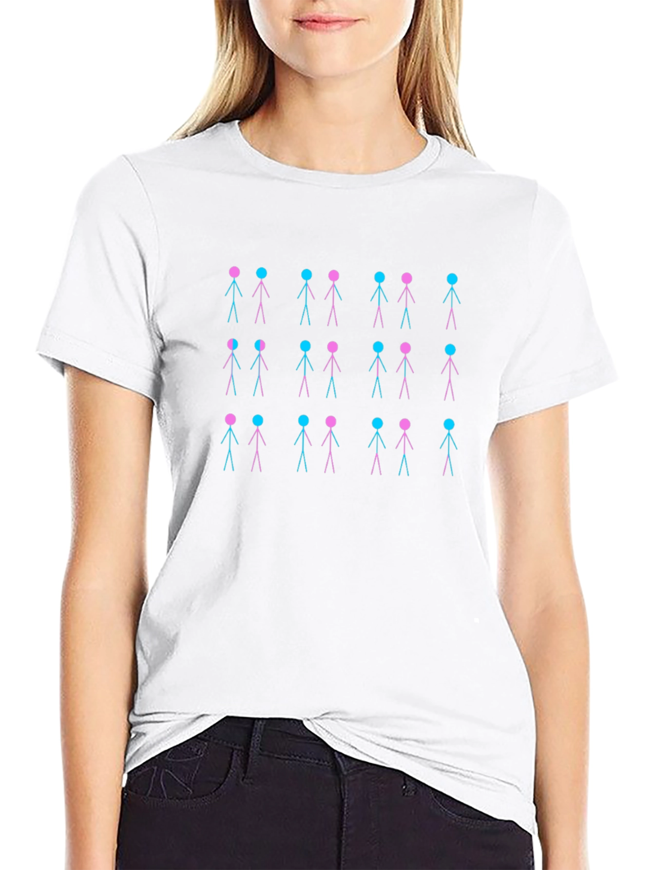 Unique Stick Figure Pattern Tee