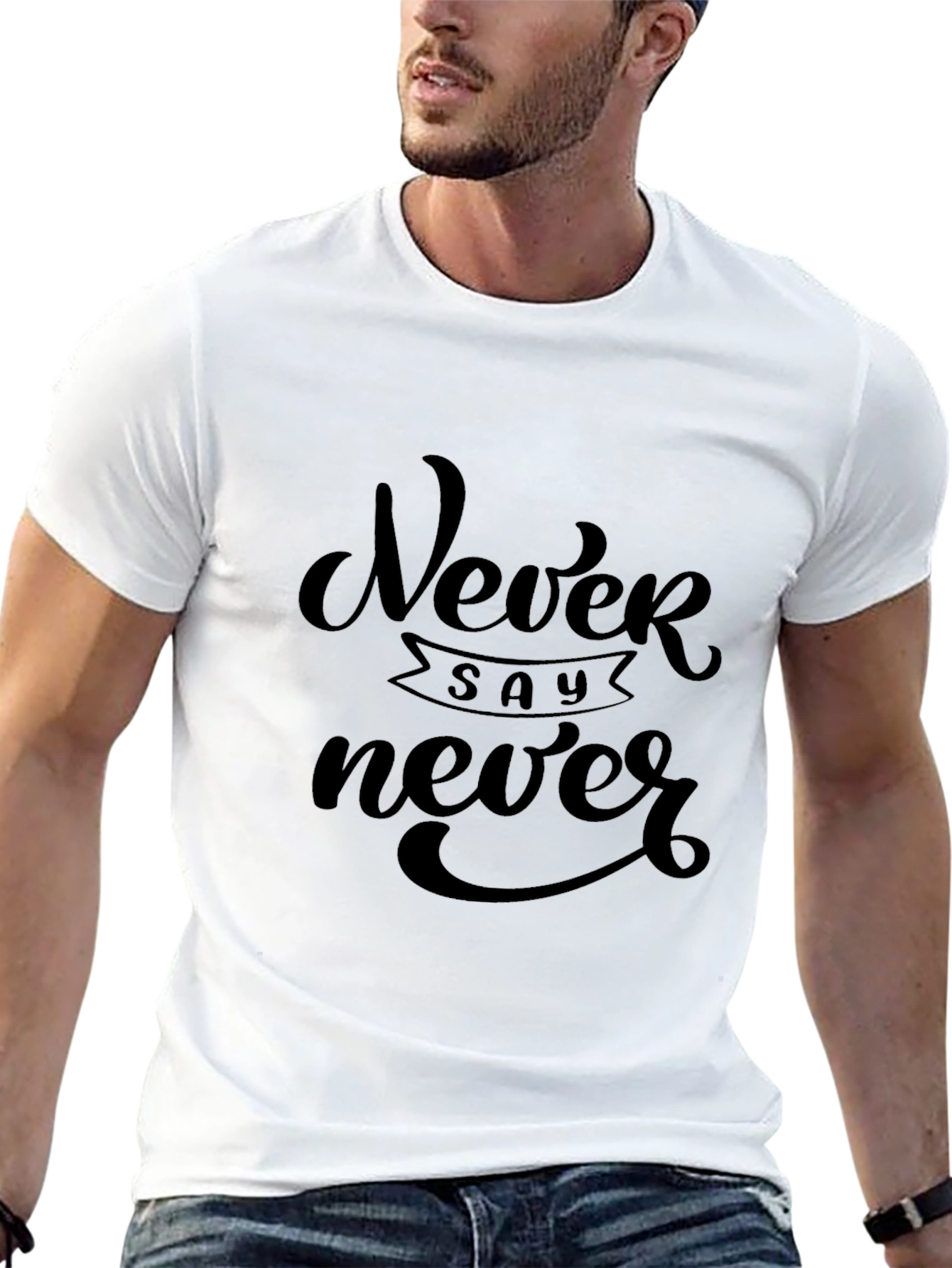Never Say Never Graphic Tee - Classic Black T-Shirt