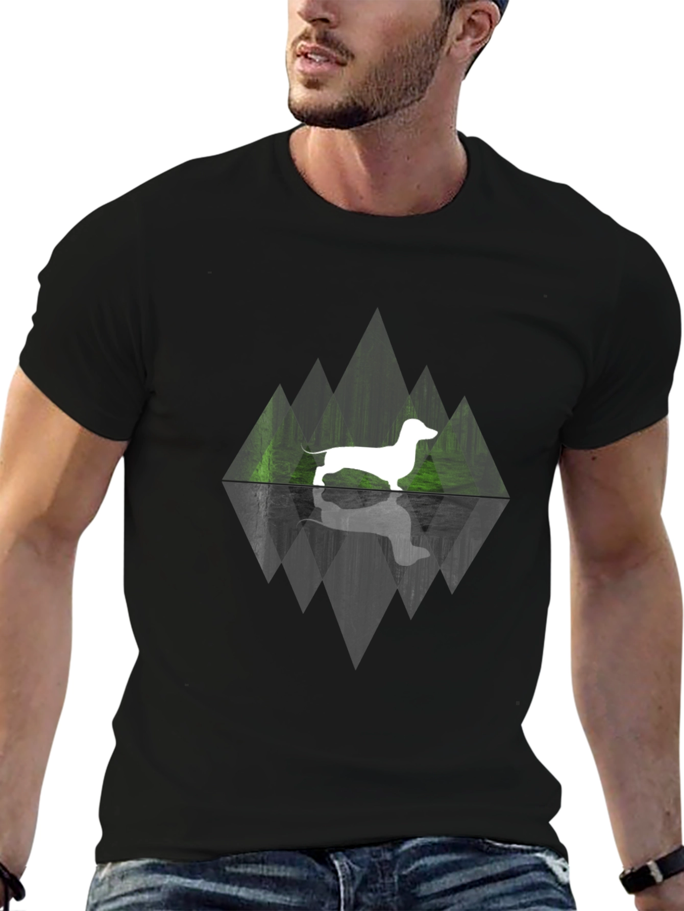 Dachshund Reflection Graphic Tee