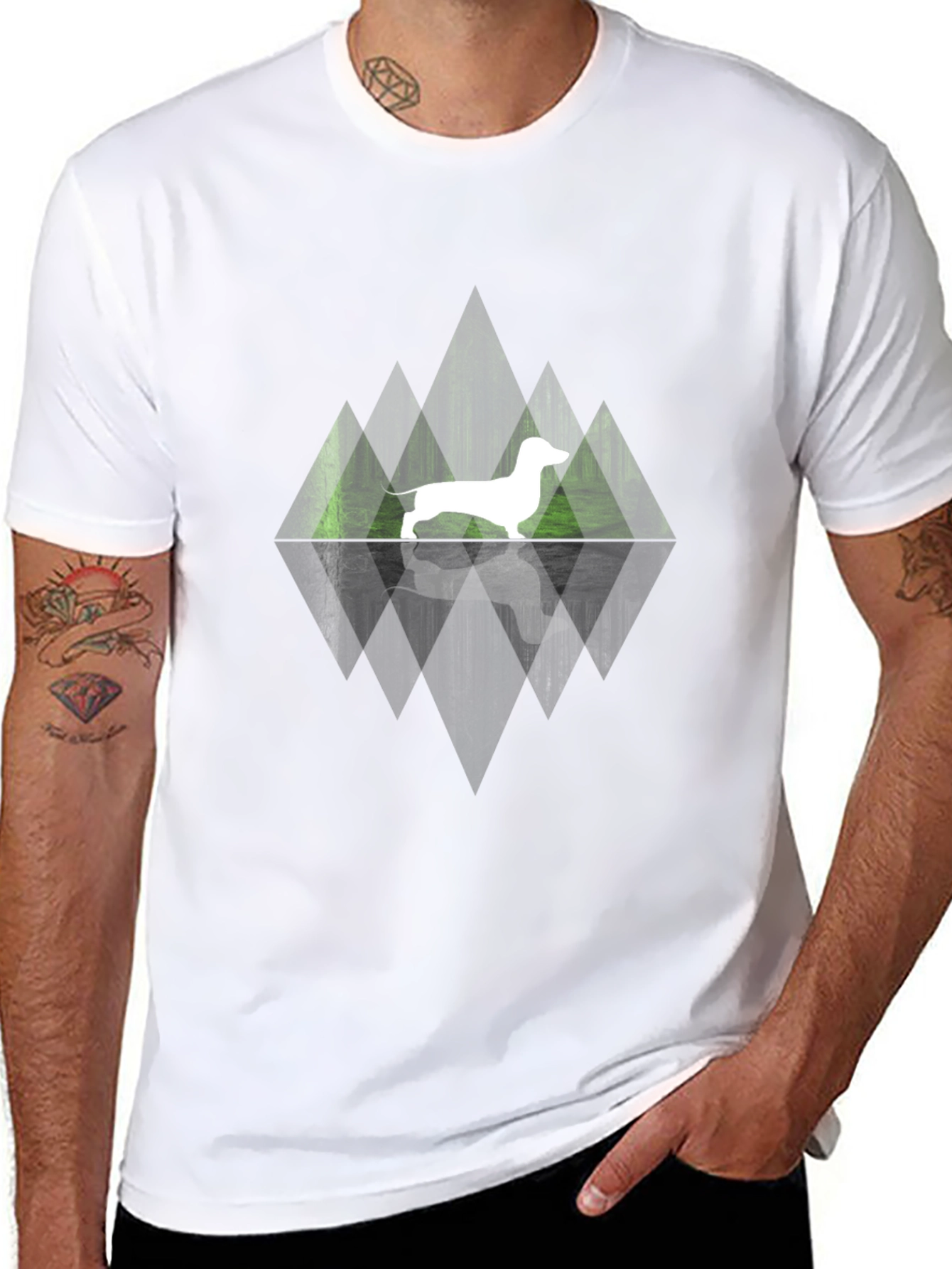 Dachshund Reflection Graphic Tee