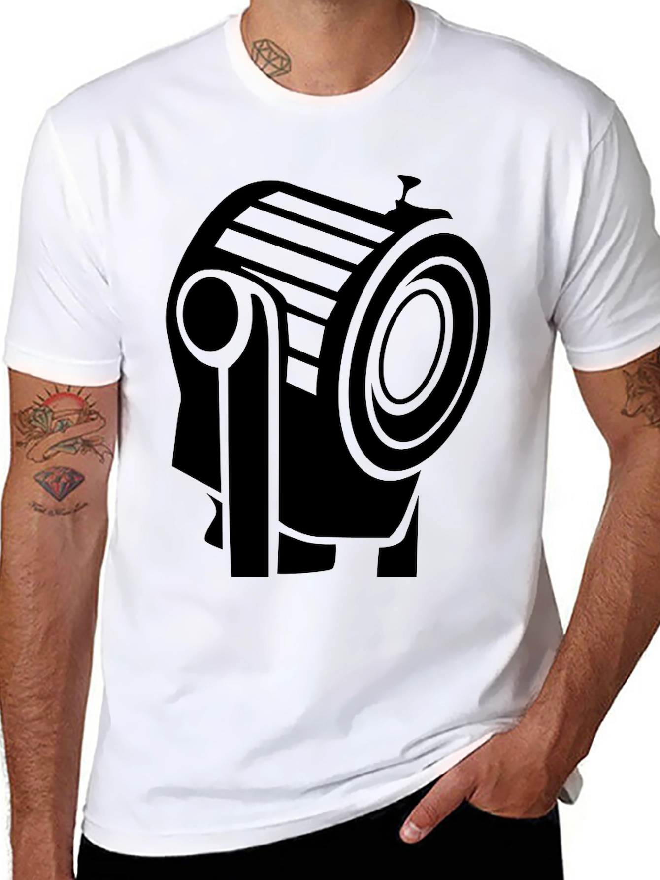 Spotlight Graphic Tee - Sleek Black T-Shirt