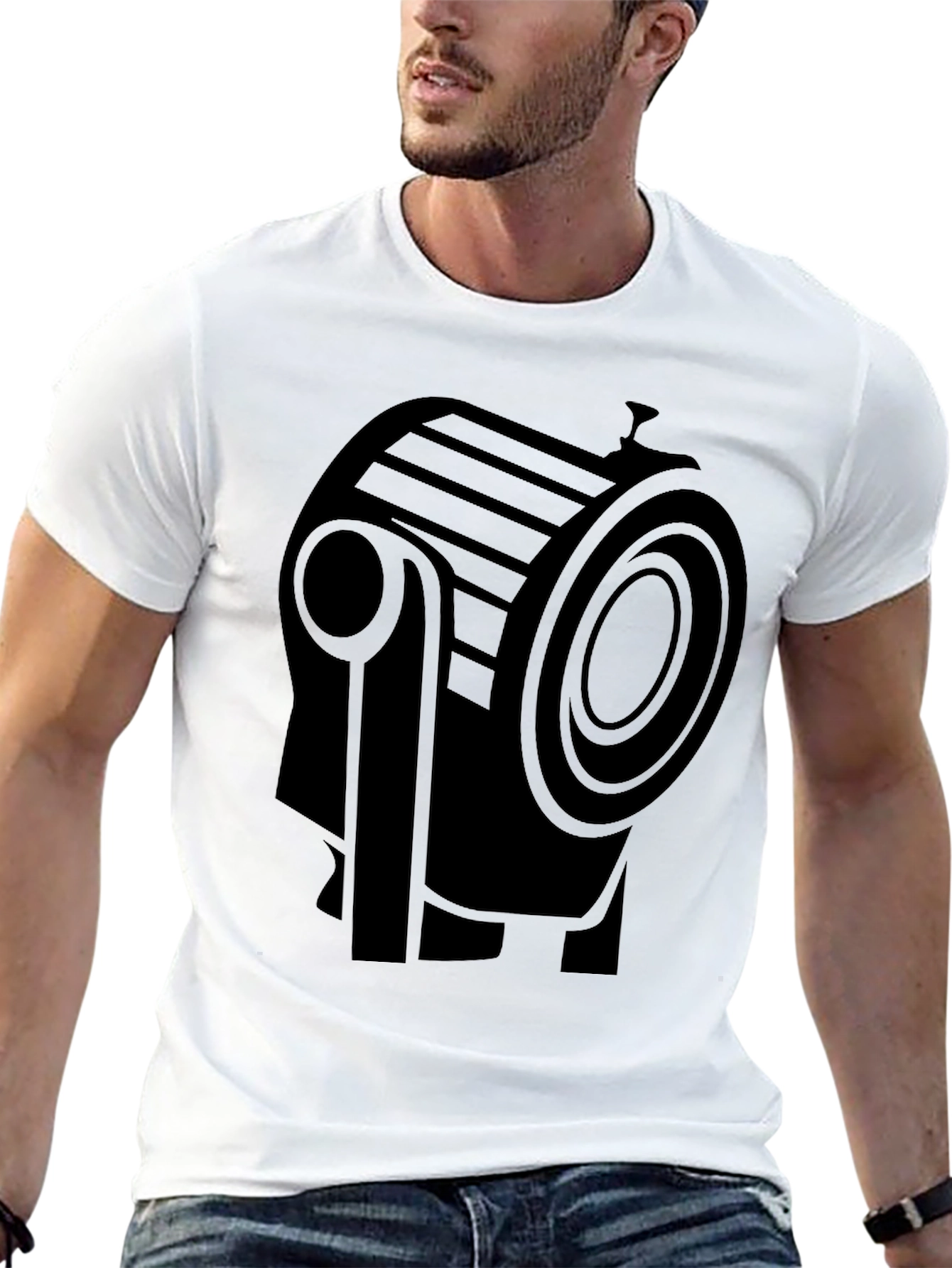 Spotlight Graphic Tee - Sleek Black T-Shirt