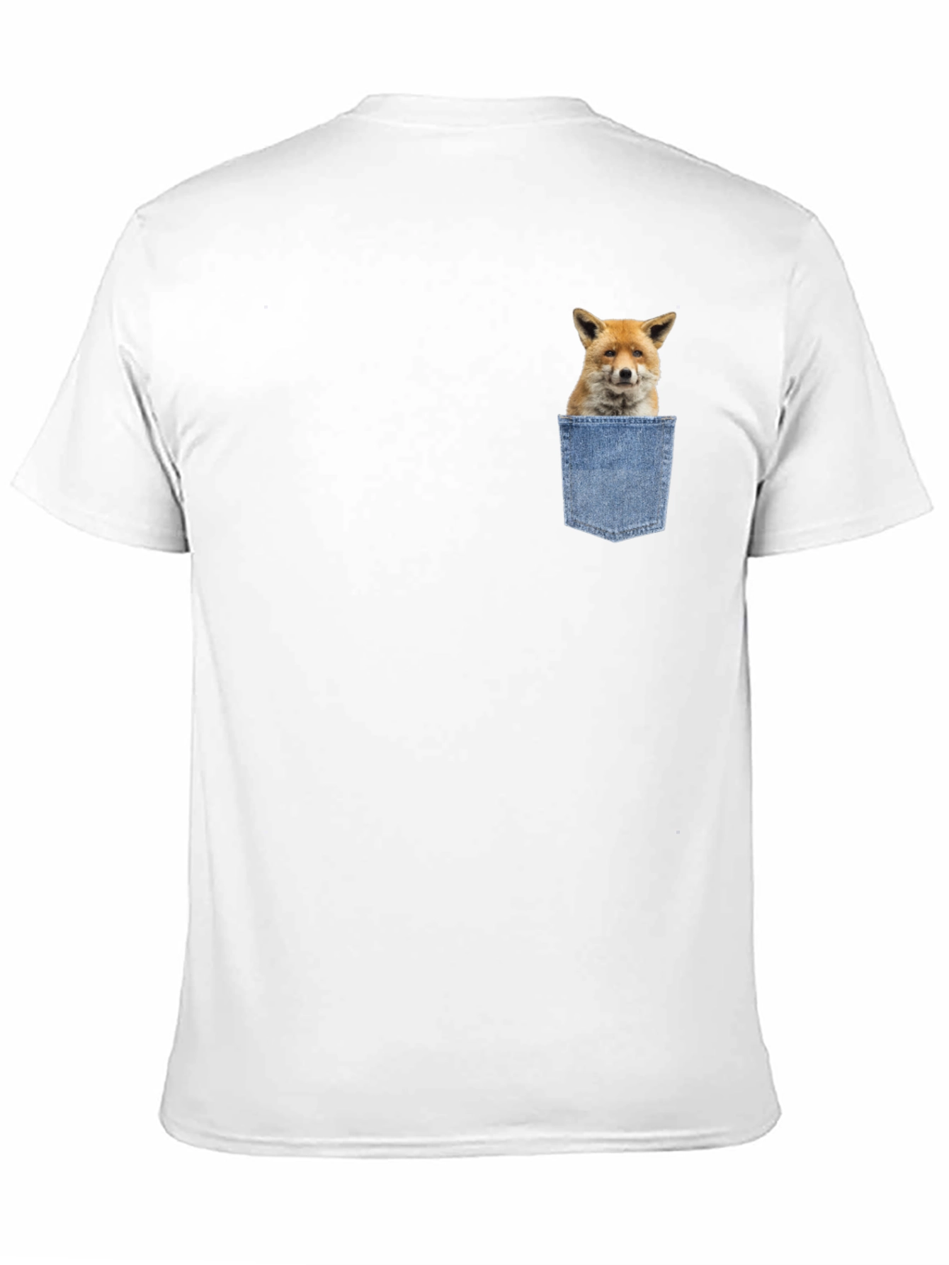 Fox in Pocket Graphic T-Shirt - Novelty Animal Tee