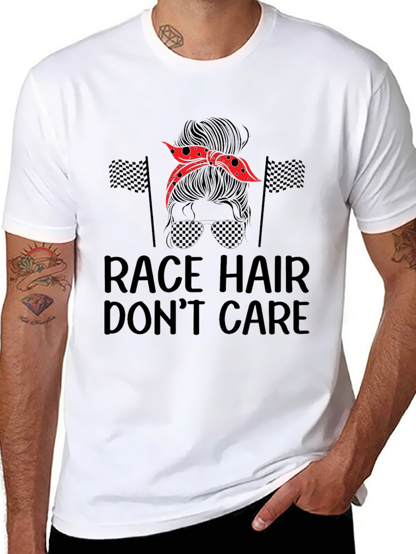 Race Hair Dont Care Graphic Tee
