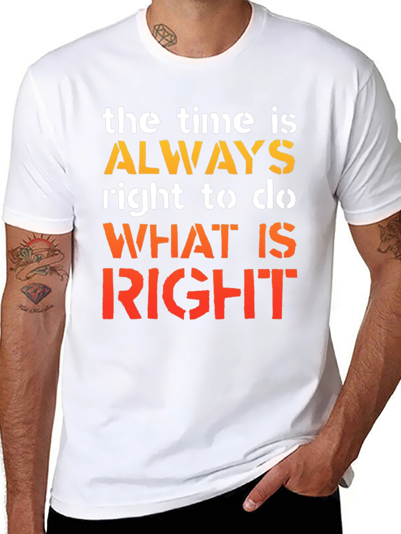 Inspirational Time Is Always Right Graphic T-Shirt