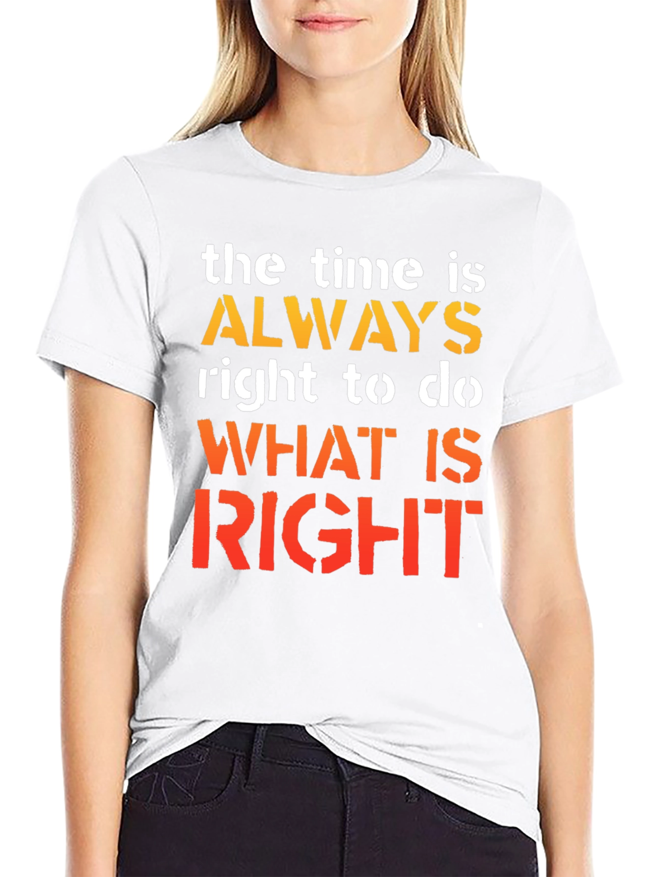 Inspirational Time Is Always Right Graphic T-Shirt