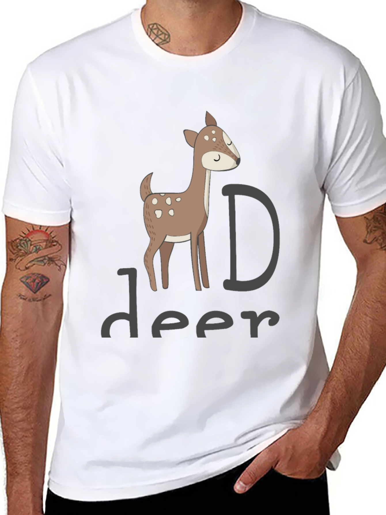 Deer Graphic Black T-Shirt