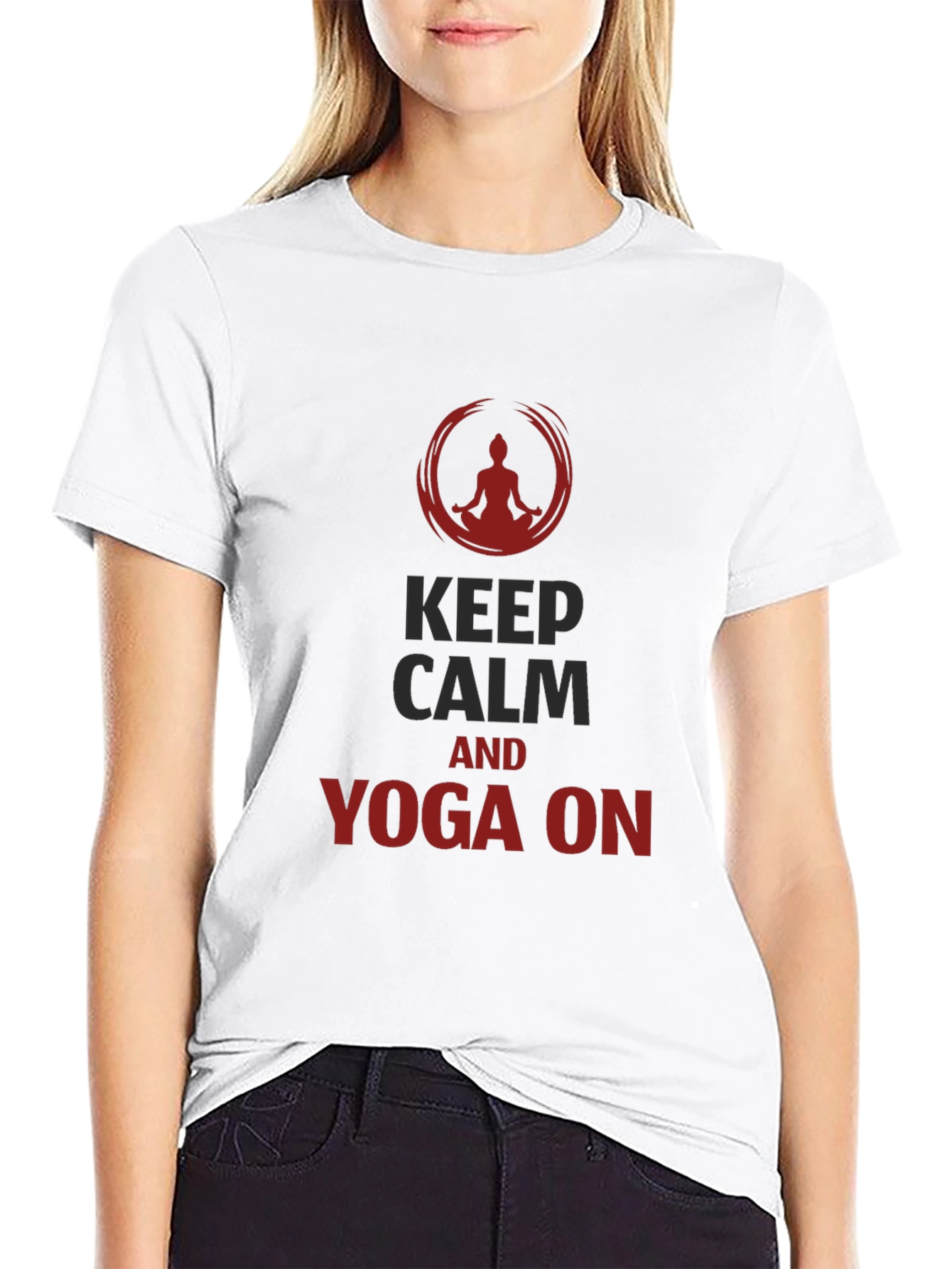 Keep Calm Yoga T-Shirt - Mens Black Tee