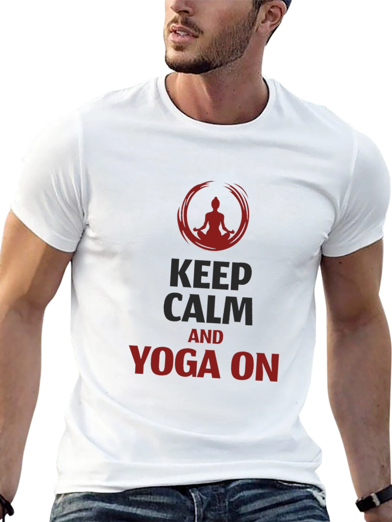 Keep Calm Yoga T-Shirt - Mens Black Tee