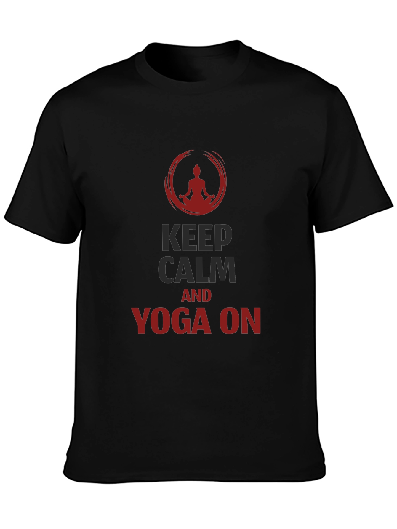 Keep Calm Yoga T-Shirt - Mens Black Tee