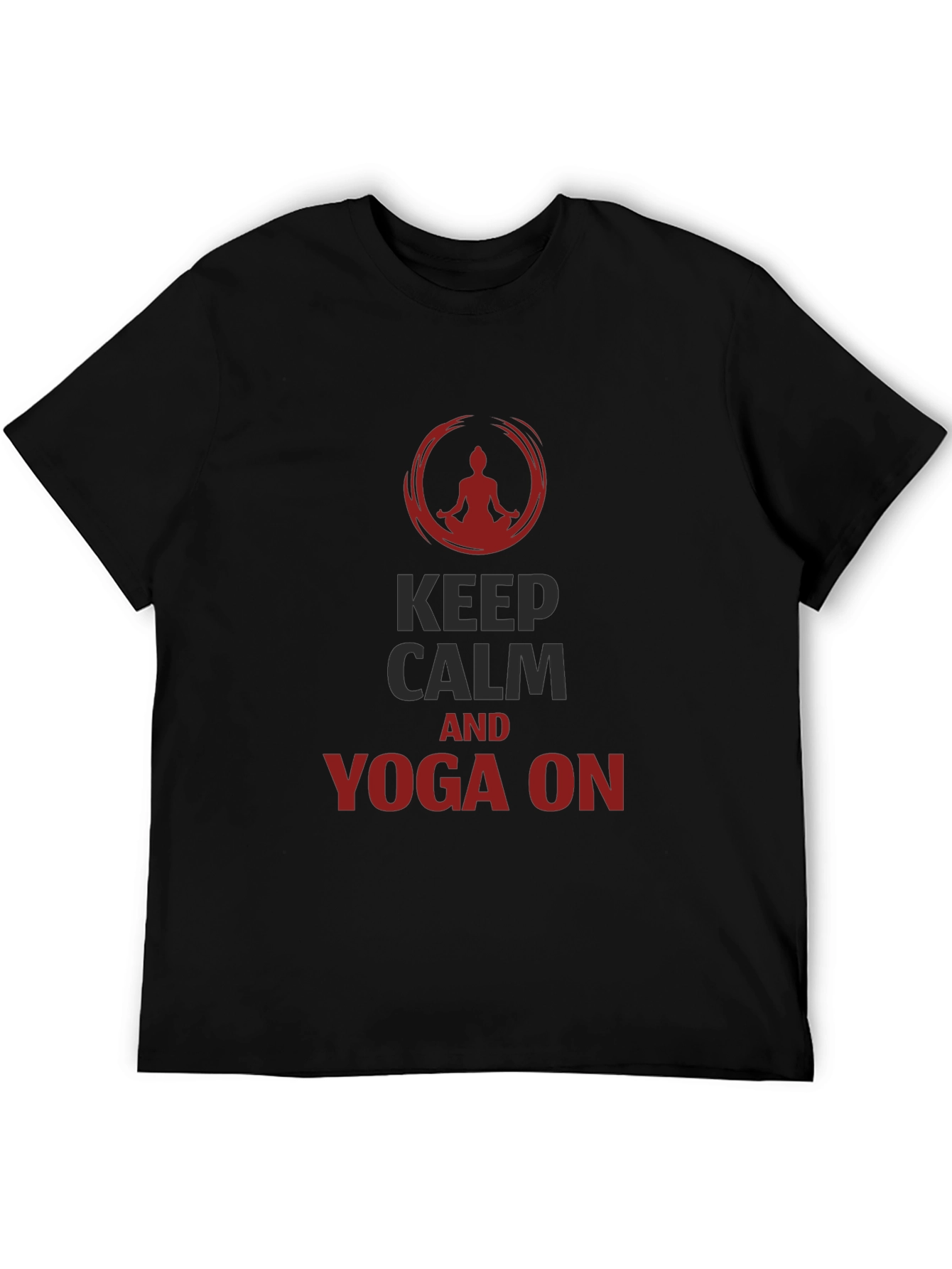 Keep Calm Yoga T-Shirt - Mens Black Tee
