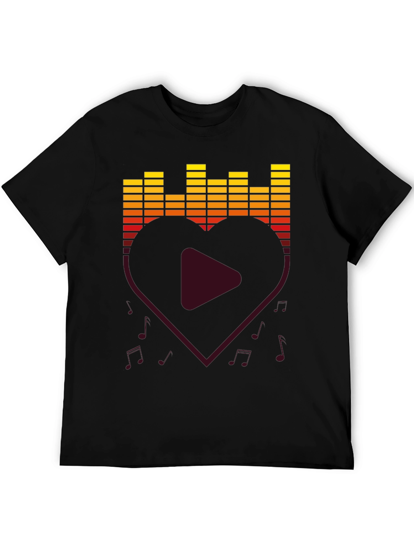 Music Lover T-Shirt - Heart Equalizer Design