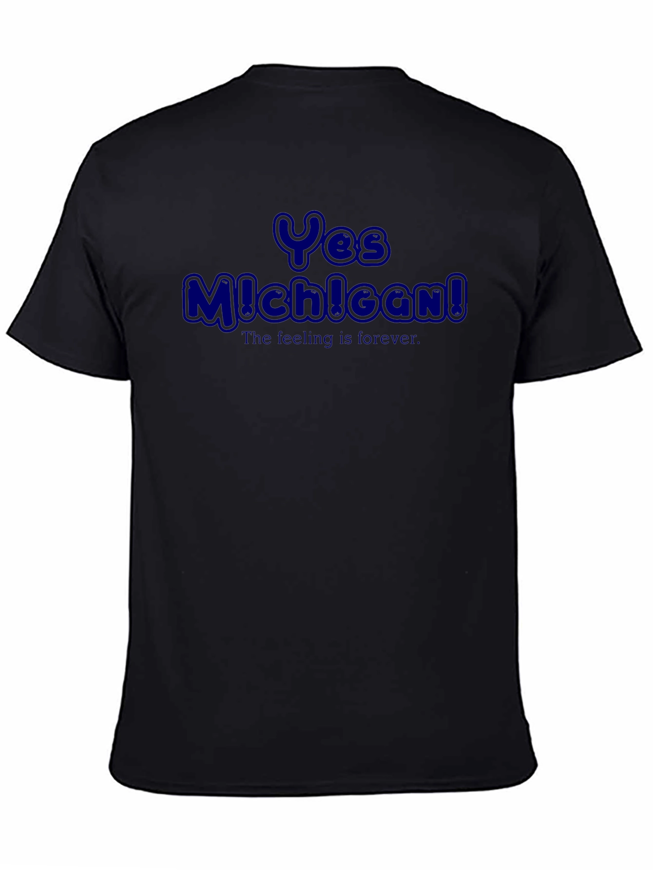 Yes Michigan! Black Graphic T-Shirt for Men