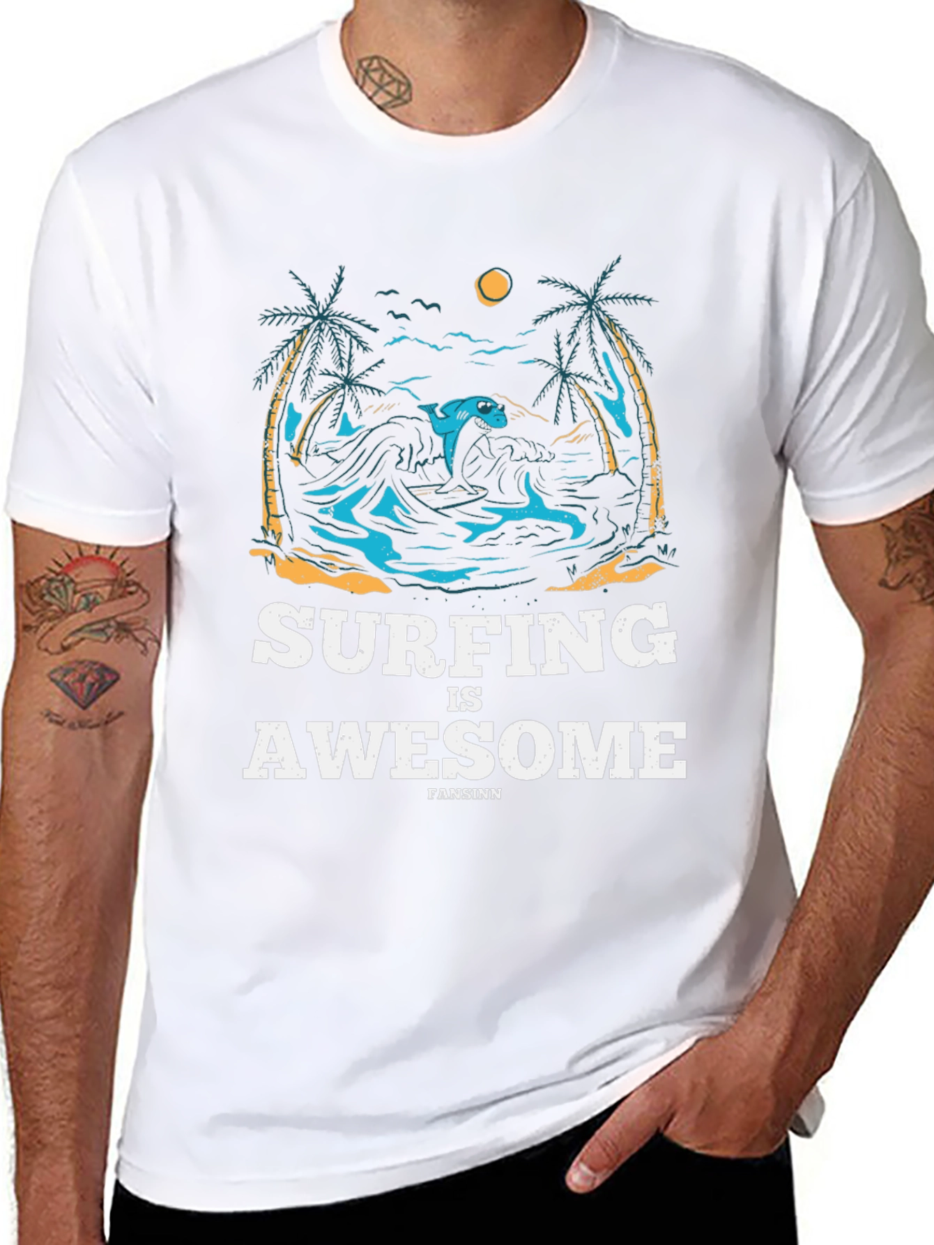 Surfing is Awesome Graphic Tee