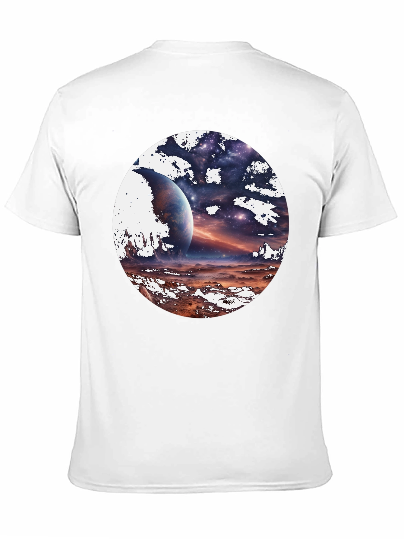 Cosmic Planet Graphic Tee - Black Cotton Blend