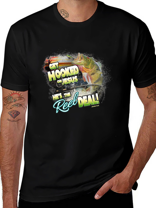 Get Hooked on Jesus Graphic T-Shirt