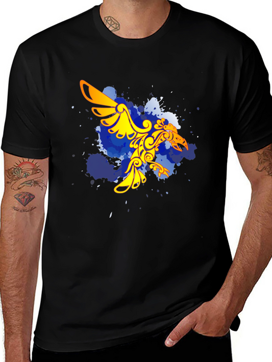 Black T-Shirt with Gold Eagle Graphic