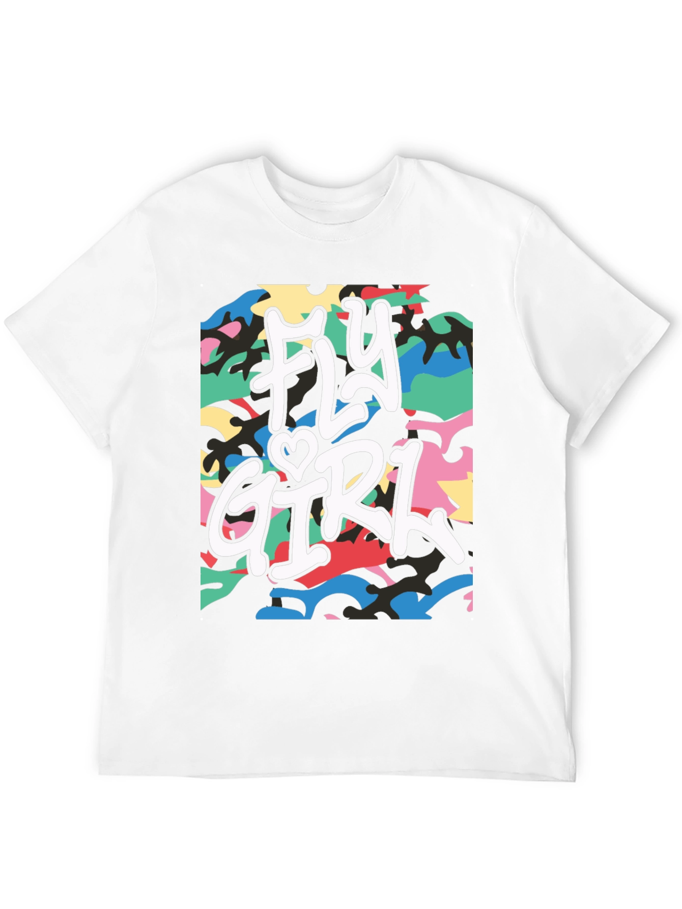 Fly Girl Graphic Tee - Urban Camo Design