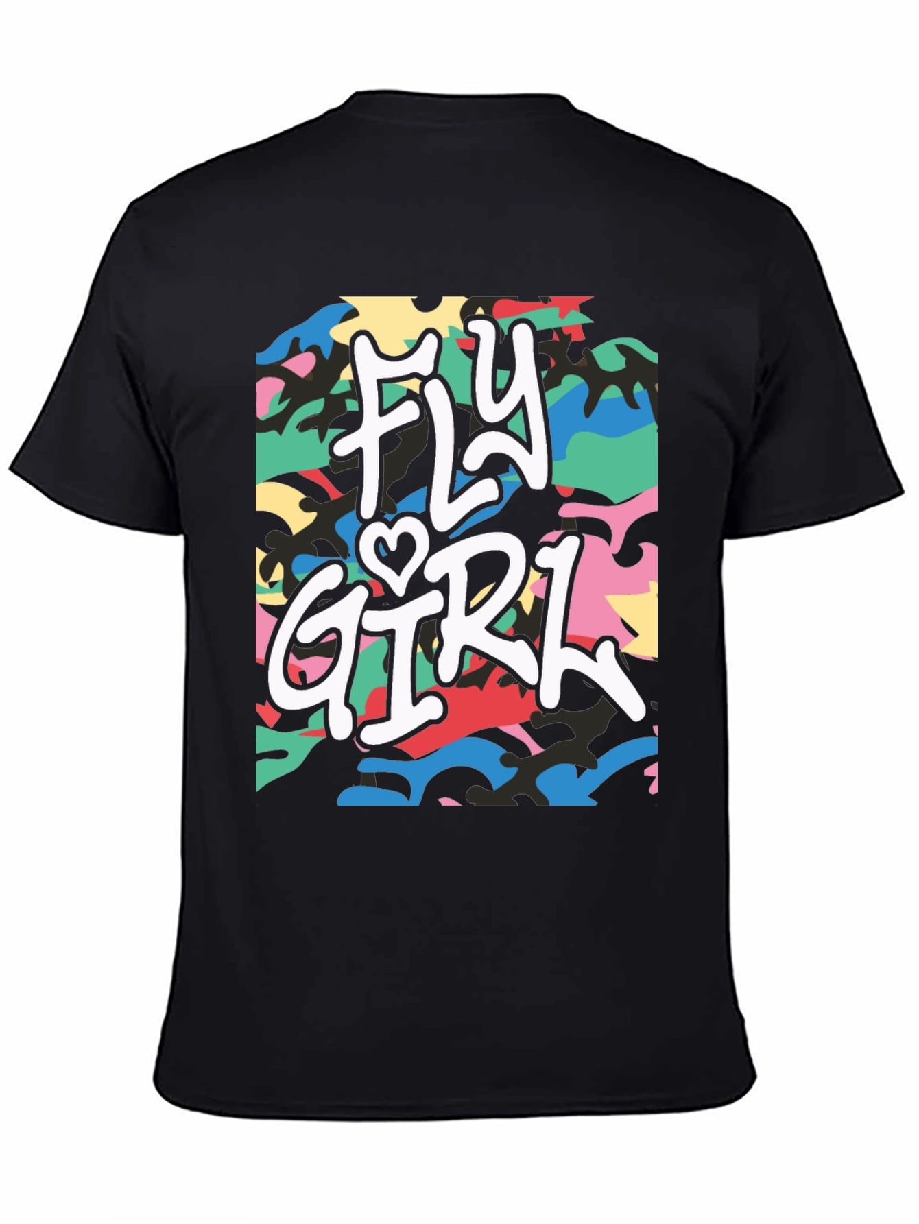Fly Girl Graphic Tee - Urban Camo Design