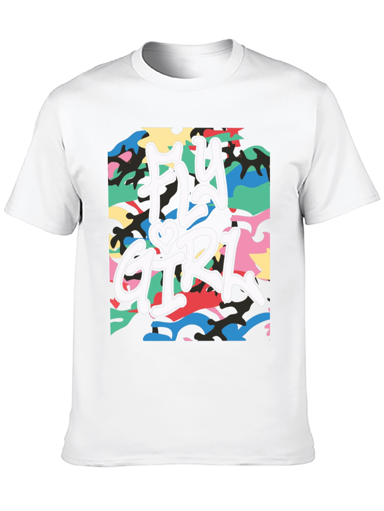 Fly Girl Graphic Tee - Urban Camo Design